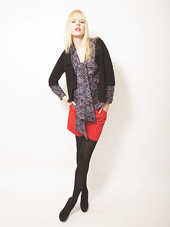 Camille blouse and Sasha sweater with Nico shorts